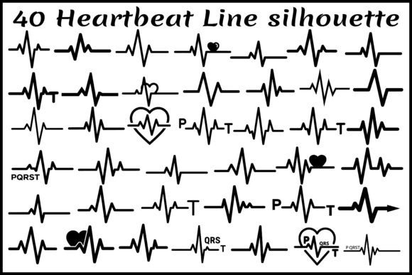 40 Heartbeat Line SVG Bundle Medical