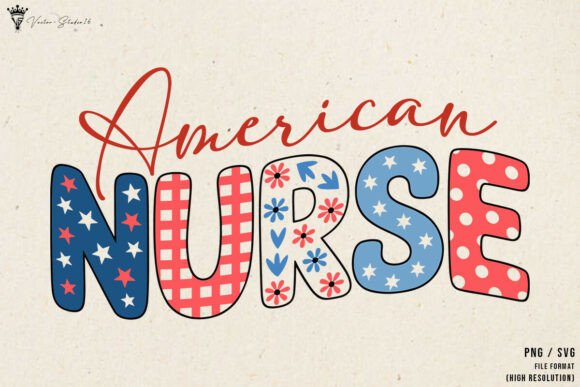 American Nurse Hand Drawn SVG PNG