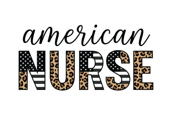 American Nurse Leopard Flag Script SVG