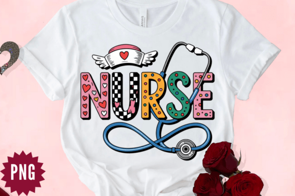 Cute Valentine Nurse PNG Design
