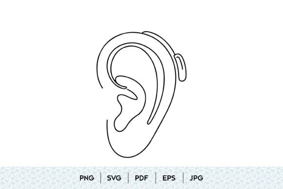 Ear Outline One Line SVG