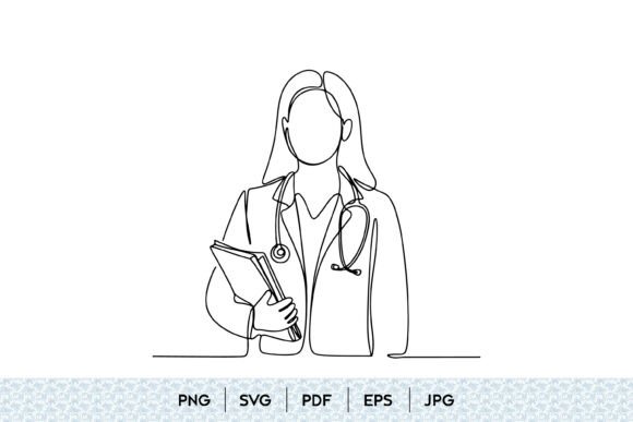 Female Doctor Line Art