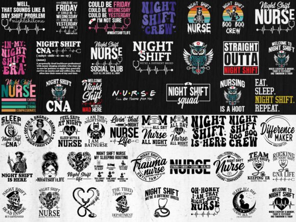 Funny Nurse Shirt Bundle, Team Night