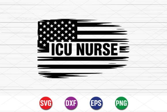 ICU Nurse American Flag SVG