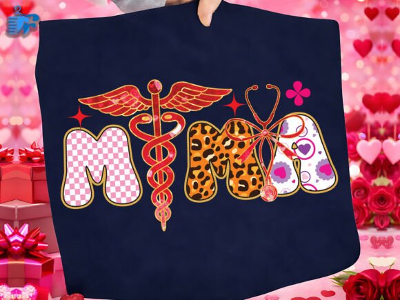 Mama Nurse Leopard Heart SVG