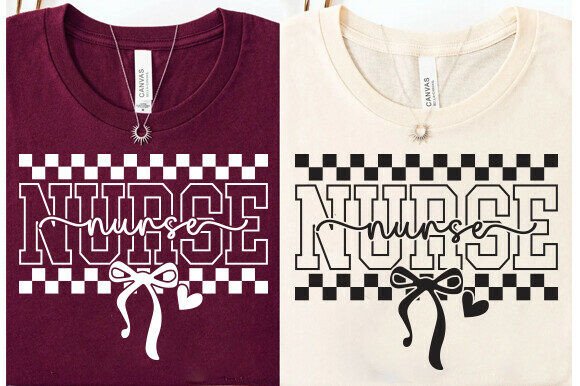 Nurse Checkered Bow SVG, Nurse Life