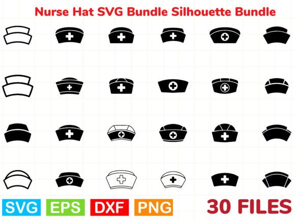 Nurse Hat SVG Bundle Silhouette Bundle