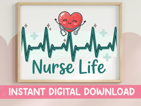 Nurse Life Heart Stethoscope EKG Design