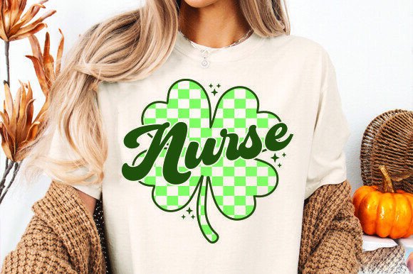 Nurse St Patricks Day SVG, Retro Lucky