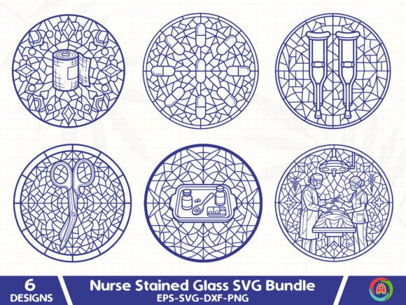 Nurse Stained Glass SVG Bundle
