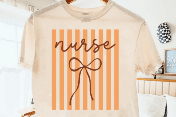 Nurse Striped Bow PNG, Fall SVG