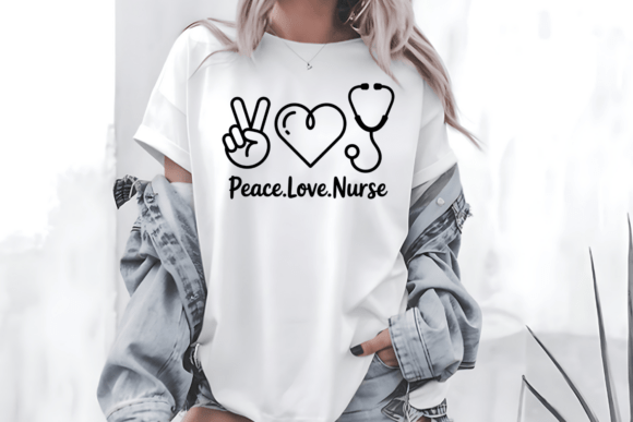Peace Love Nurse SVG Stethoscope PNG