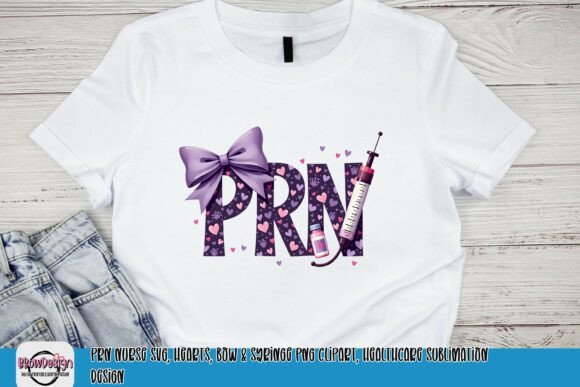 PRN Nurse, Hearts, Bow Syringe PNG